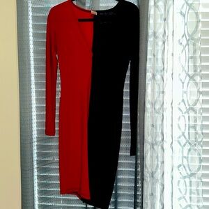 Black and red dress long sleeve